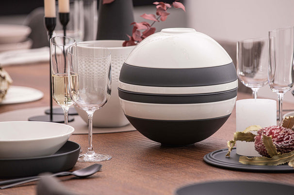 Ensemble de service Villeroy & Boch - 2 personnes - La Boule - Noir - Blanc - 7 pièces