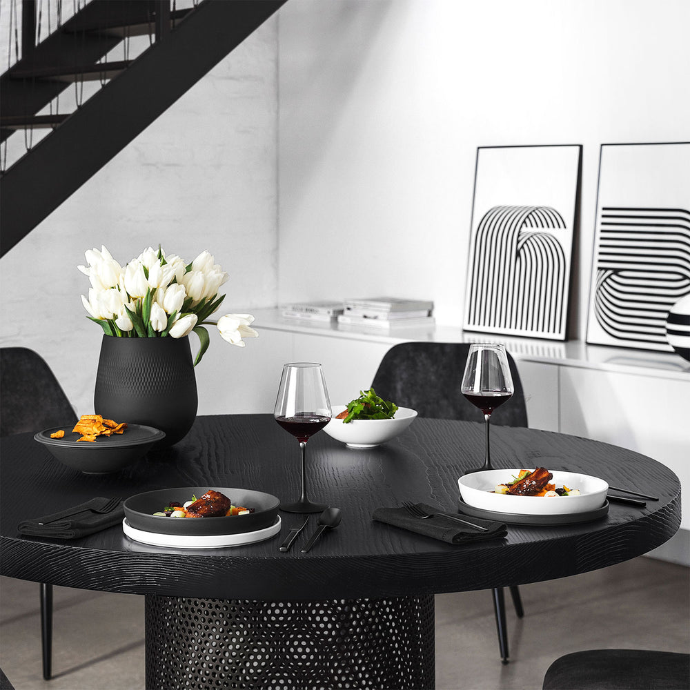 Ensemble de service Villeroy & Boch - 2 personnes - La Boule - Noir - Blanc - 7 pièces