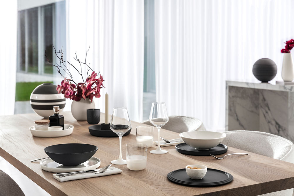 Ensemble de service Villeroy & Boch - 2 personnes - La Boule - Noir - Blanc - 7 pièces