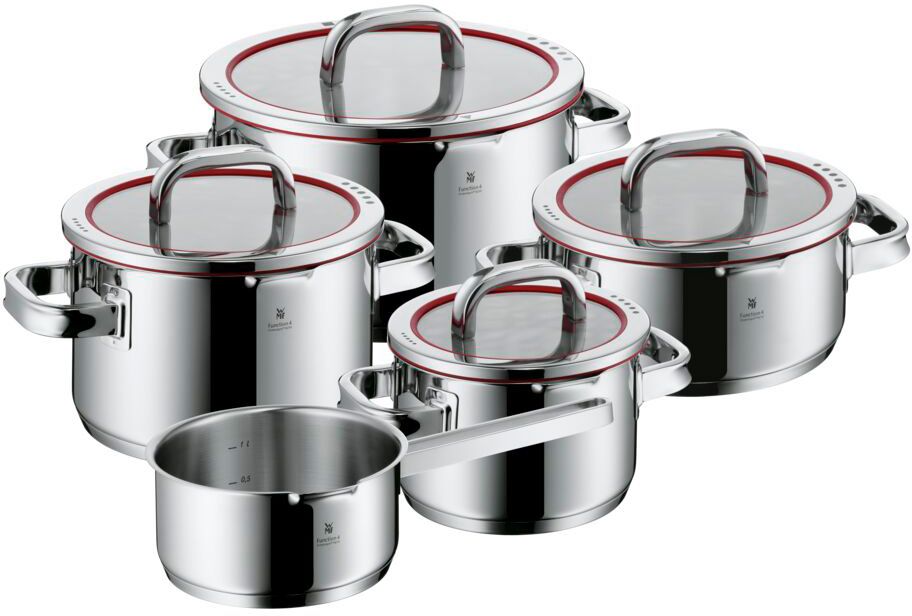 Batterie de casseroles WMF Function 4 - Acier inoxydable - 5 pièces - Casseroles de ø 16, 20, 20 et 24 cm et casserole de ø 16 cm
