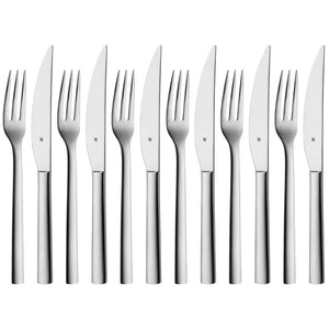 Set de couverts à steak WMF - Couteaux à steak - Nuova - 6 personnes - 12 pièces