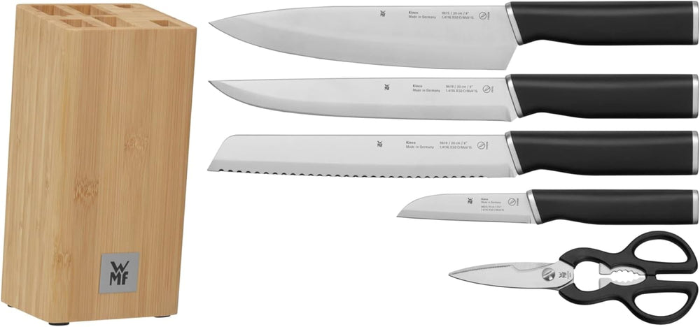 Bloc de couteaux WMF Kineo 6 pièces - Set de Couteaux de Cuisine avec Bloc