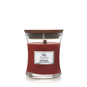 Bougie parfumée WoodWick - Bougie en verre - Cinnamon Chai - 8 cm / ø 7 cm