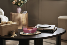 Bougie Parfumée WoodWick Ellipse Dark Cherry - 9 cm / 19 cm - Bougie en Verre - Mèche en Bois