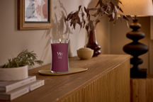 Bougie Parfumée WoodWick Large Dark Cherry - 18 cm / ø 10 cm - Bougie Parfumée en Verre - Mèche en Bois