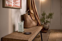 Bougie Parfumée WoodWick Grande Tonka & Almond Milk - 18 cm / ø 10 cm - Bougie en Verre - Mèche en Bois