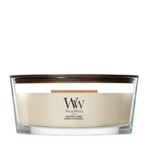 Bougie Parfumée WoodWick Ellipse Patchouli Crème - 9 cm / 19 cm - Bougie Parfumée en Verre - Mèche en Bois