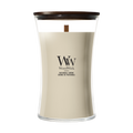 Bougie parfumée WoodWick Large Patchouli Crème - 18 cm / ø 10 cm - Bougie parfumée en verre - Mèche en bois