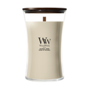 Bougie parfumée WoodWick Large Patchouli Crème - 18 cm / ø 10 cm - Bougie parfumée en verre - Mèche en bois