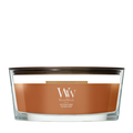 Bougie Parfumée WoodWick Ellipse Saffron Smoke - 9 cm / 19 cm - Bougie Parfumée en Verre - Mèche en Bois
