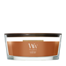 Bougie Parfumée WoodWick Ellipse Saffron Smoke - 9 cm / 19 cm - Bougie Parfumée en Verre - Mèche en Bois