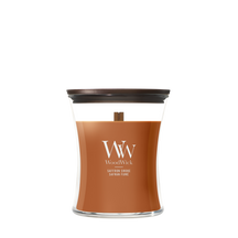 Bougie Parfumée WoodWick Medium Saffron Smoke - 11 cm / ø 10 cm - Bougie Parfumée en Verre - Mèche en Bois
