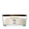 Bougie Parfumée WoodWick Ellipse Tonka & Almond Milk - 9 cm / 19 cm - Bougie Parfumée en Verre - Mèche en Bois