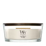 Bougie Parfumée WoodWick Ellipse Tonka & Almond Milk - 9 cm / 19 cm - Bougie Parfumée en Verre - Mèche en Bois