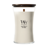 Bougie Parfumée WoodWick Grande Tonka & Almond Milk - 18 cm / ø 10 cm - Bougie en Verre - Mèche en Bois