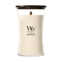 Bougie Parfumée WoodWick Grande Vanilla & Sea Salt - 18 cm / ø 10 cm - Bougie Parfumée en Verre - Mèche en Bois