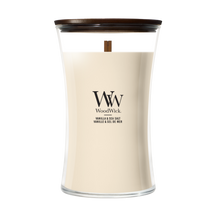 Bougie Parfumée WoodWick Grande Vanilla & Sea Salt - 18 cm / ø 10 cm - Bougie Parfumée en Verre - Mèche en Bois
