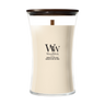 Bougie Parfumée WoodWick Grande Vanilla & Sea Salt - 18 cm / ø 10 cm - Bougie Parfumée en Verre - Mèche en Bois