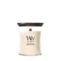 Bougie Parfumée WoodWick Medium Vanilla & Sea Salt - 11 cm / ø 10 cm - Bougie en Verre - Mèche en Bois