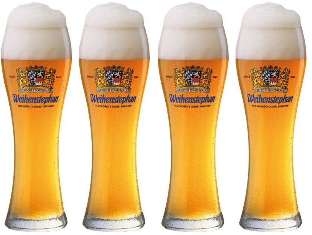 Set de verres a bière Weihenstephaner - Verres weizen - 500 ml - 4 pièces