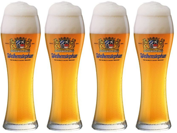 Set de verres a bière Weihenstephaner - Verres weizen - 500 ml - 4 pièces