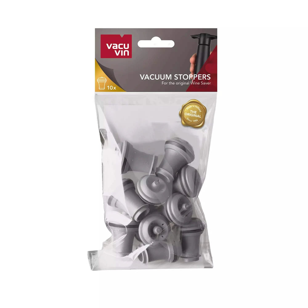 Set de bouchons de vin Vacu Vin - Bouchons de vin sous vide - Gris - 10 pièces