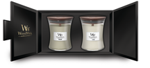 Ensemble de bougies WoodWick - Mèche en bois - Fireside&Linen - 90 h - 2 pieces