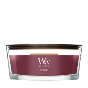 Bougie Parfumée WoodWick Ellipse Dark Cherry - 9 cm / 19 cm - Bougie en Verre - Mèche en Bois