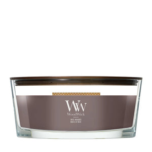 Bougie parfumée WoodWick Ellipse Iris Woods - 9 cm / 19 cm - Bougie parfumée en verre - Mèche en bois