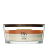 Bougie parfumée WoodWick Ellipse Trilogy Vanilla Embers - 9 cm / 19 cm - Bougie parfumée en verre - Mèche en bois