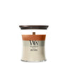 Bougie parfumée WoodWick Medium Trilogy Vanilla Embers - 11 cm / ø 10 cm - Bougie parfumée en verre - Mèche en bois