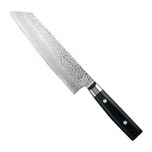 Yaxell Kiritsuke Knife Zen 20 cm - Acier damassé inoxydable 37 plis - Poignée en Micarta et toile