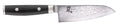 Couteau Santoku Yaxell, lame de 12,5 cm, acier damassé inoxydable 69 plis, manche en Micarta.