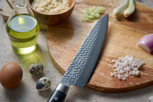 Couteau de chef Yaxell Zen 20 cm - Acier damassé inoxydable 37 plis - Manche en Micarta.