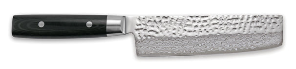 Yaxell Couteau Nakiri Zen 16,5 cm - Acier damassé inoxydable 37 plis - Manche en Micarta et toile