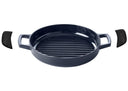 Poêle à griller Alva Nori ø 28 cm + Poignées en cuir offertes - Compatible toutes sources de chaleur - Revêtement antiadhésif émaillé