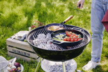 Poêle à griller Alva Nori ø 28 cm + Poignées en cuir offertes - Compatible toutes sources de chaleur - Revêtement antiadhésif émaillé