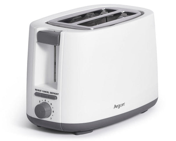 Argon Grille-pain Mat Blanc - 2 Fentes - 750 W