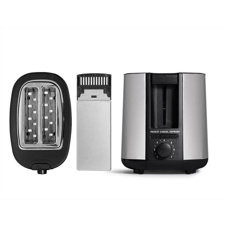Argon Grille-pain RVS / mat noir - 2 fentes - 750 W