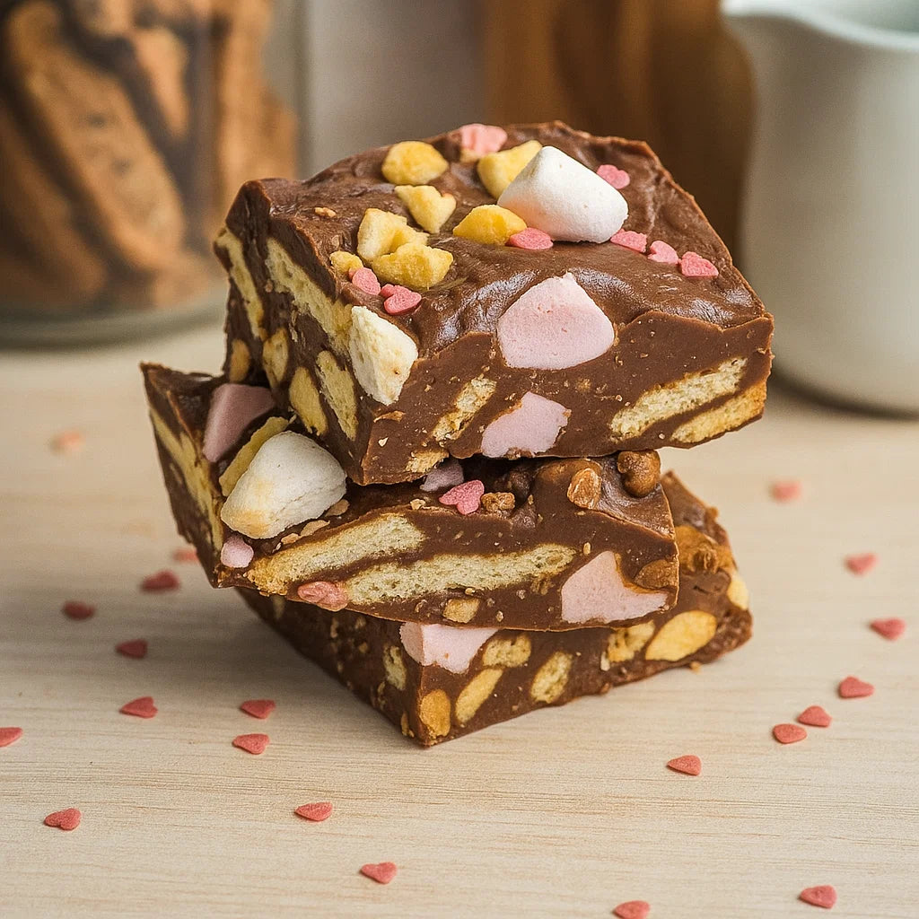 Un délicieux fudge aux biscuits, aux noix et aux guimauves !