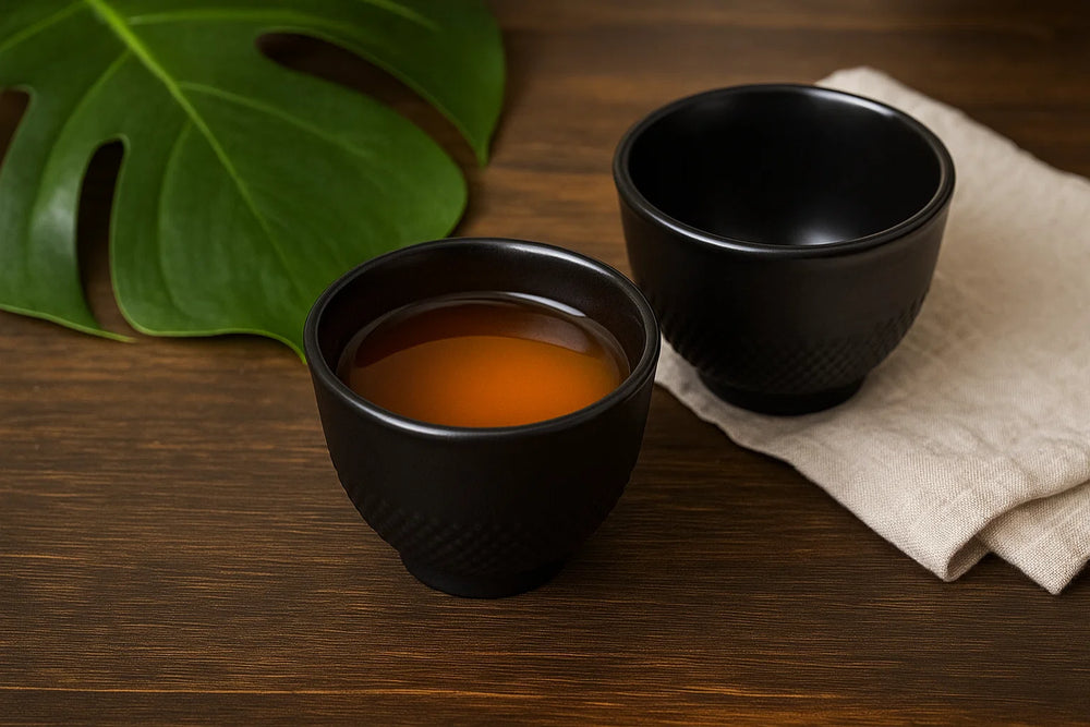 Set de tasses à thé Cookinglife - en fonte - Sakura Tea - 78 mm - 2 pièces