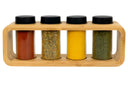 Ensemble de porte-épices Cookinglife - pots en verre - en bambou - 5 pièces