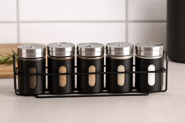 Ensemble de porte-epices Cookinglife - Flacons - Kitchen - 80 ml - 5 pièces
