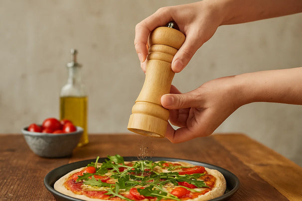 Moulin à poivre Cookinglife - En bois et en inox - Rocca - 16,5 cm