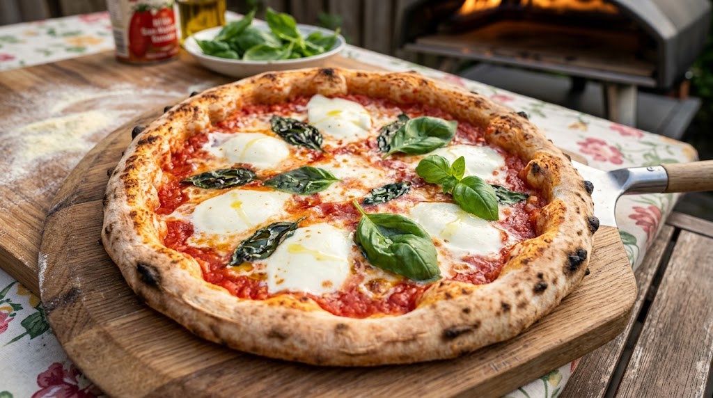 Pâte croustillante, mozzarella fondante, cuisson parfaitement maîtrisée.