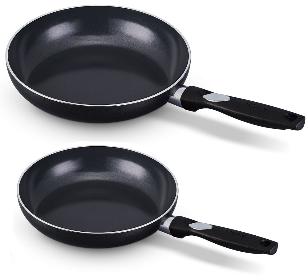 Batterie de cuisine Sola Ruby 7 pièces Premium Triply Inox - Casserole ø 16, 18, 20 et 24 cm et Casserole ø 16 cm & BEKA Poêles Pro Induc ø 24 & 28 cm