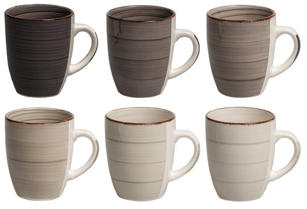 Ensemble de tasses Cookinglife - Tasses à café - Delice Gris - 350 ml - 6 pièces