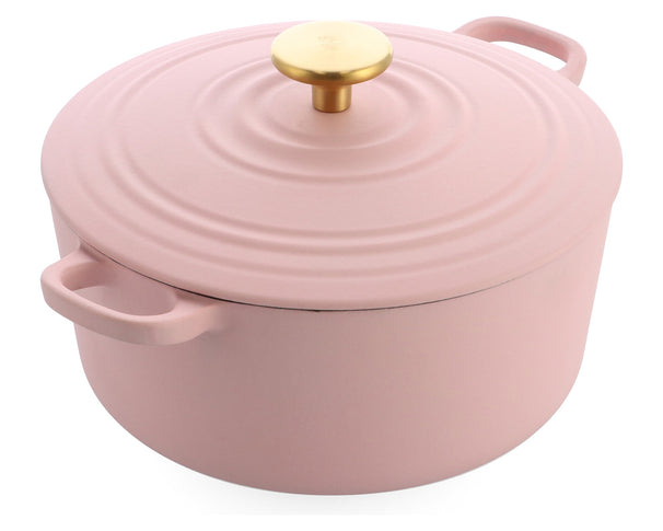 Cocotte en fonte BK Bourgogne Blush Pink ø 24 cm / 4,2 Litres - revêtement antiadhésif émaillé