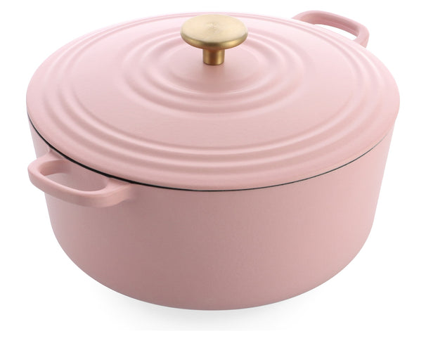 Cocotte en fonte BK Bourgogne Blush Pink ø 28 cm / 6,7 Litres - revêtement antiadhésif émaillé