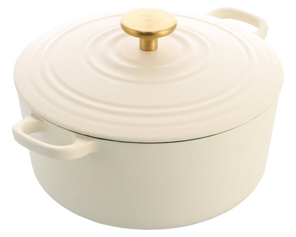 Cocotte en fonte BK Bourgogne Cream White ø 24 cm / 4,2 Litres - revêtement antiadhésif émaillé